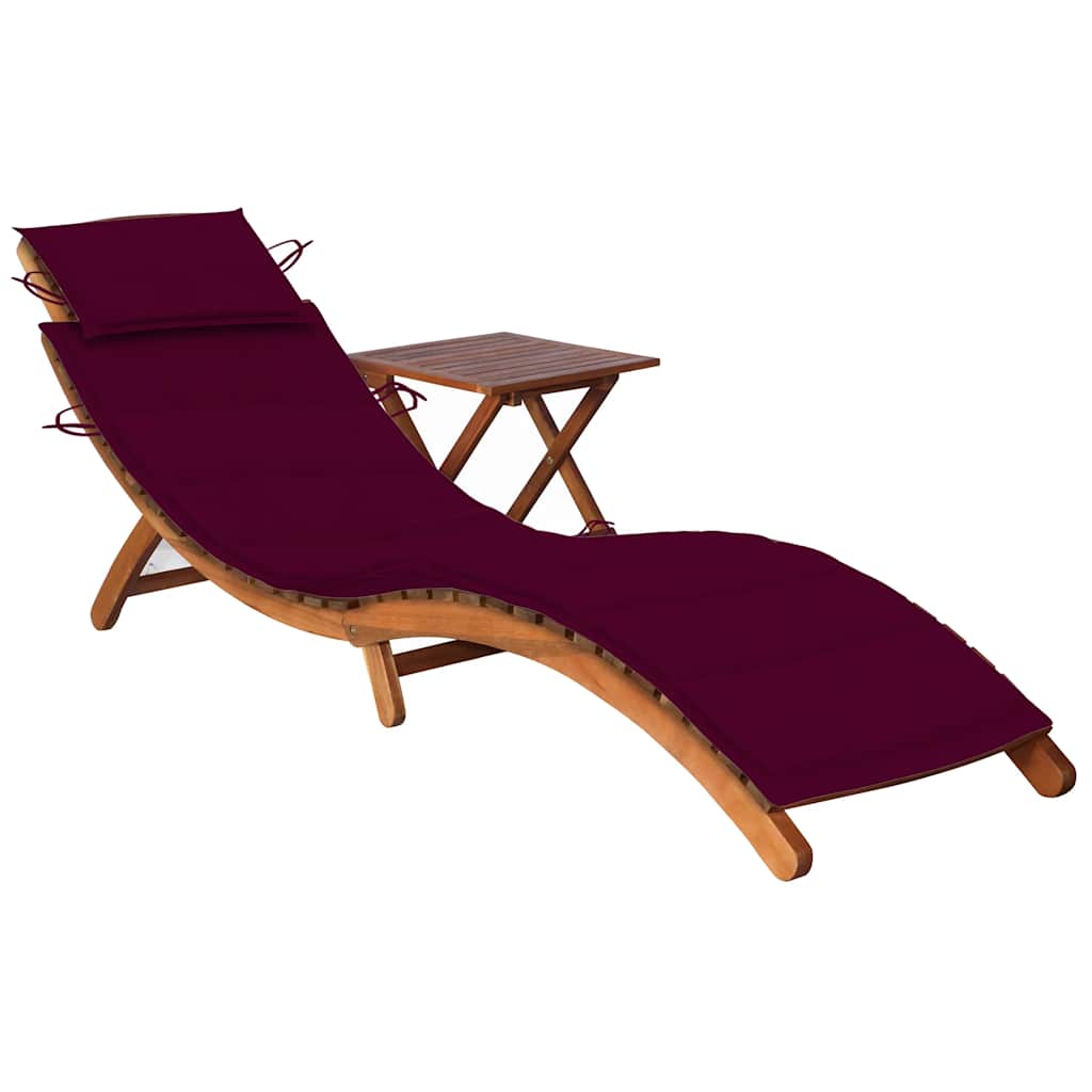 Ligbed met tafeltje en kussen massief acaciahout is nu te koop bij PeponiXL, paradijselijk wonen!