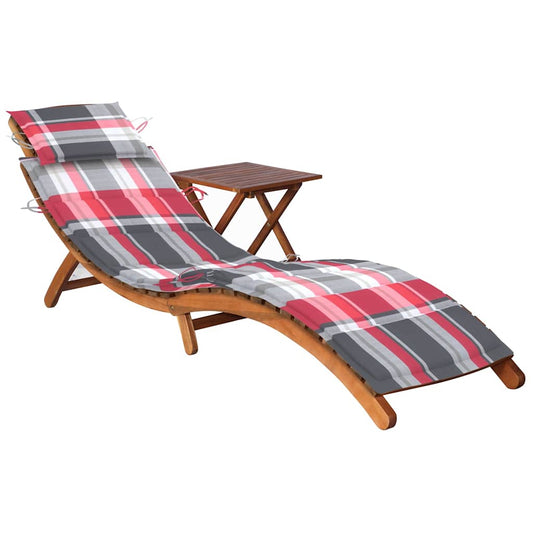 Ligbed met tafeltje en kussen massief acaciahout is nu te koop bij PeponiXL, paradijselijk wonen!