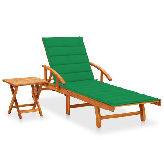 Ligbed met tafeltje en kussen massief acaciahout is nu te koop bij PeponiXL, paradijselijk wonen!
