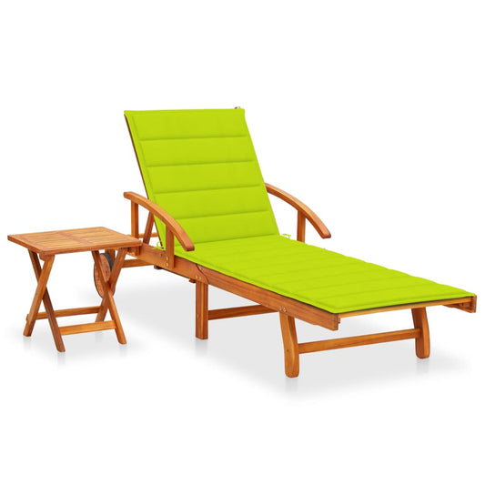 Ligbed met tafeltje en kussen massief acaciahout is nu te koop bij PeponiXL, paradijselijk wonen!