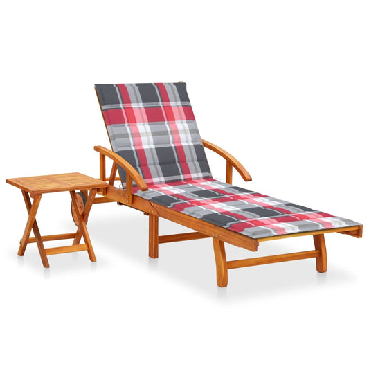 Ligbed met tafeltje en kussen massief acaciahout is nu te koop bij PeponiXL, paradijselijk wonen!