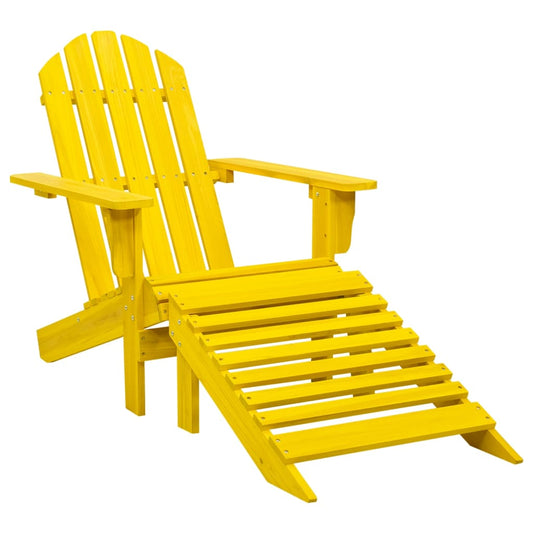 Tuinstoel Adirondack met voetenbank massief vurenhout geel is nu te koop bij PeponiXL, paradijselijk wonen!
