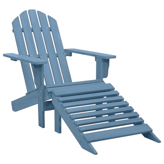 Tuinstoel Adirondack met voetenbank massief vurenhout blauw is nu te koop bij PeponiXL, paradijselijk wonen!