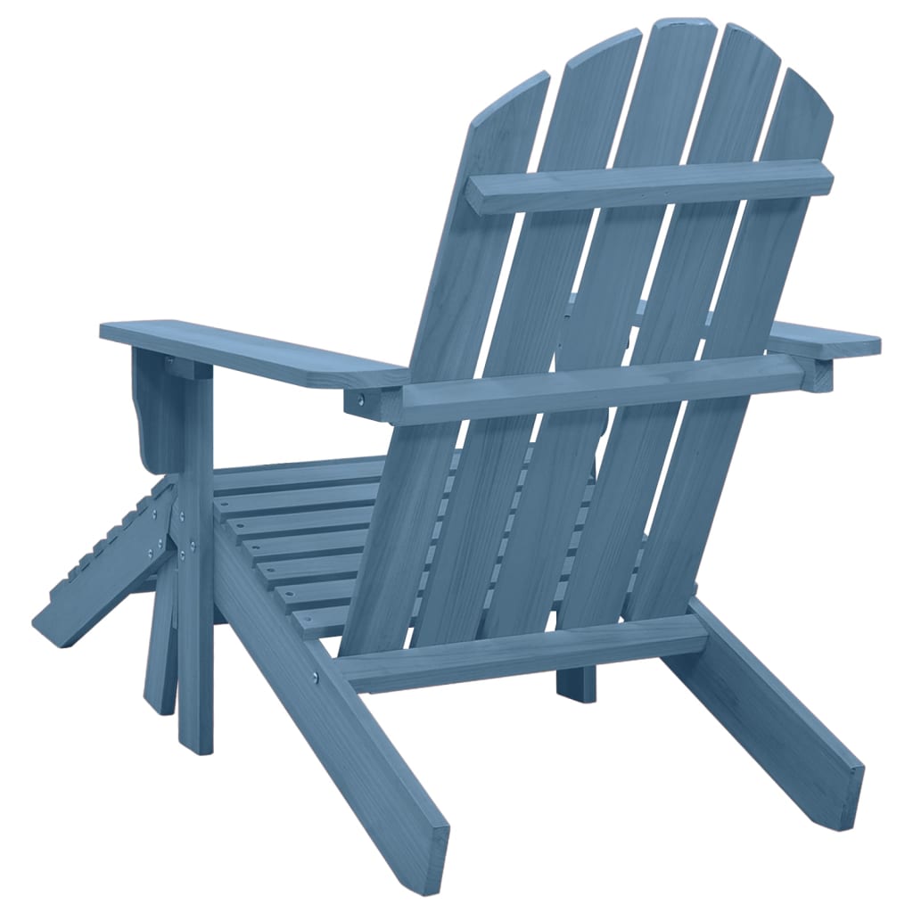 Tuinstoel Adirondack met voetenbank massief vurenhout blauw is nu te koop bij PeponiXL, paradijselijk wonen!