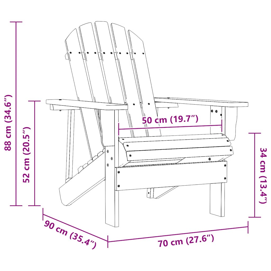 Tuinstoel Adirondack massief vurenhout geel is nu te koop bij PeponiXL, paradijselijk wonen!