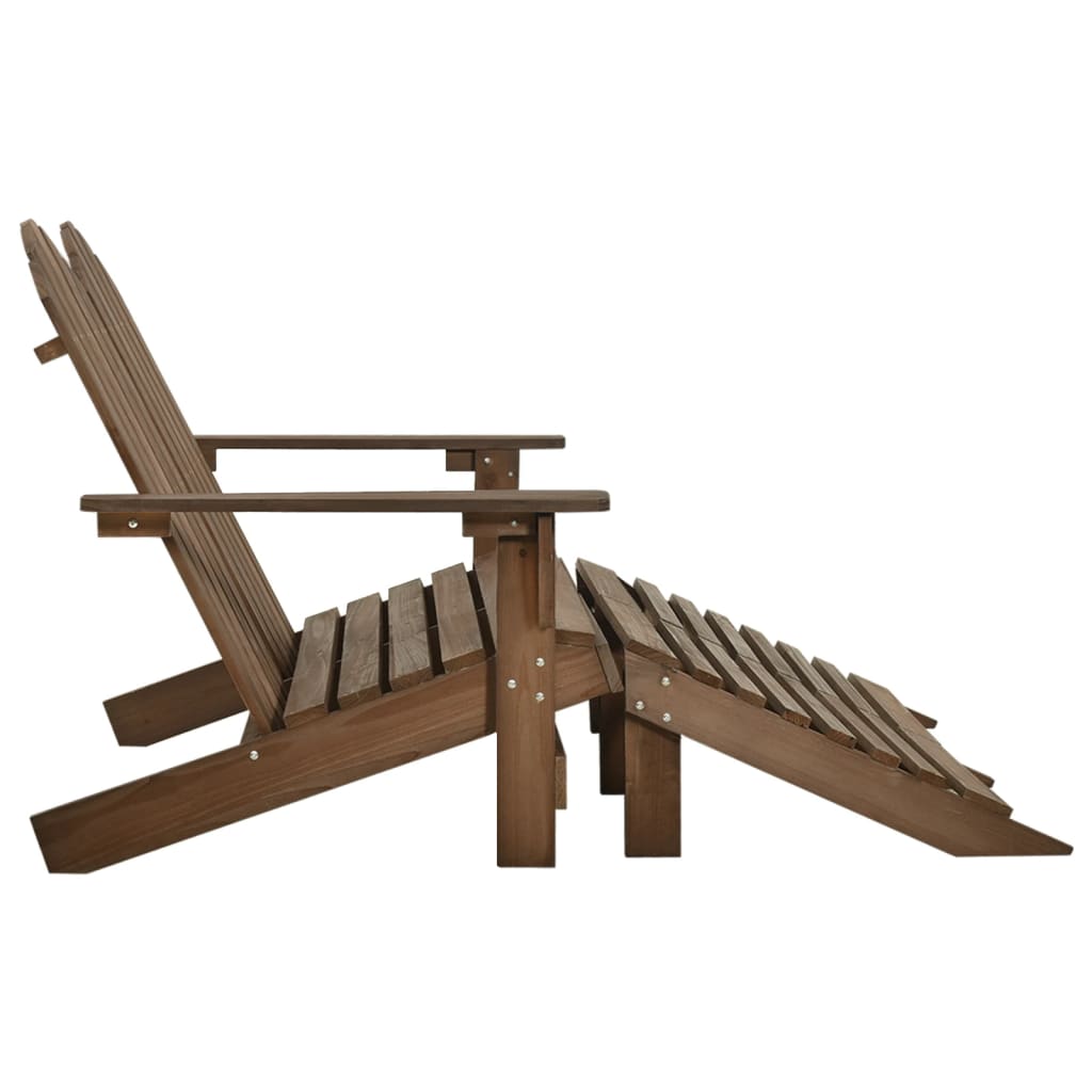 Tuinstoel 2-zits Adirondack met voetenbank vurenhout bruin is nu te koop bij PeponiXL, paradijselijk wonen!