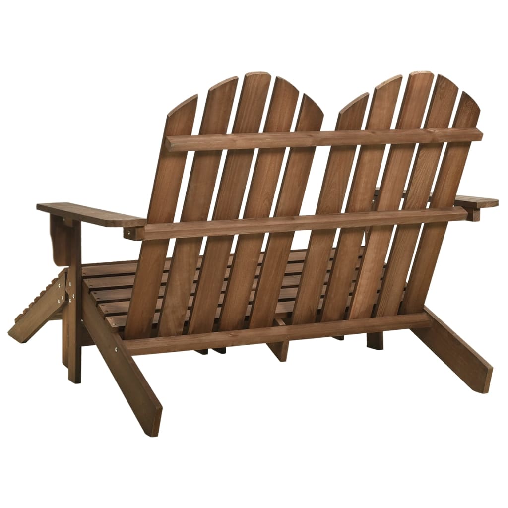 Tuinstoel 2-zits Adirondack met voetenbank vurenhout bruin is nu te koop bij PeponiXL, paradijselijk wonen!