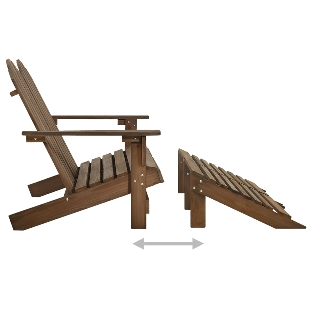 Tuinstoel 2-zits Adirondack met voetenbank vurenhout bruin is nu te koop bij PeponiXL, paradijselijk wonen!