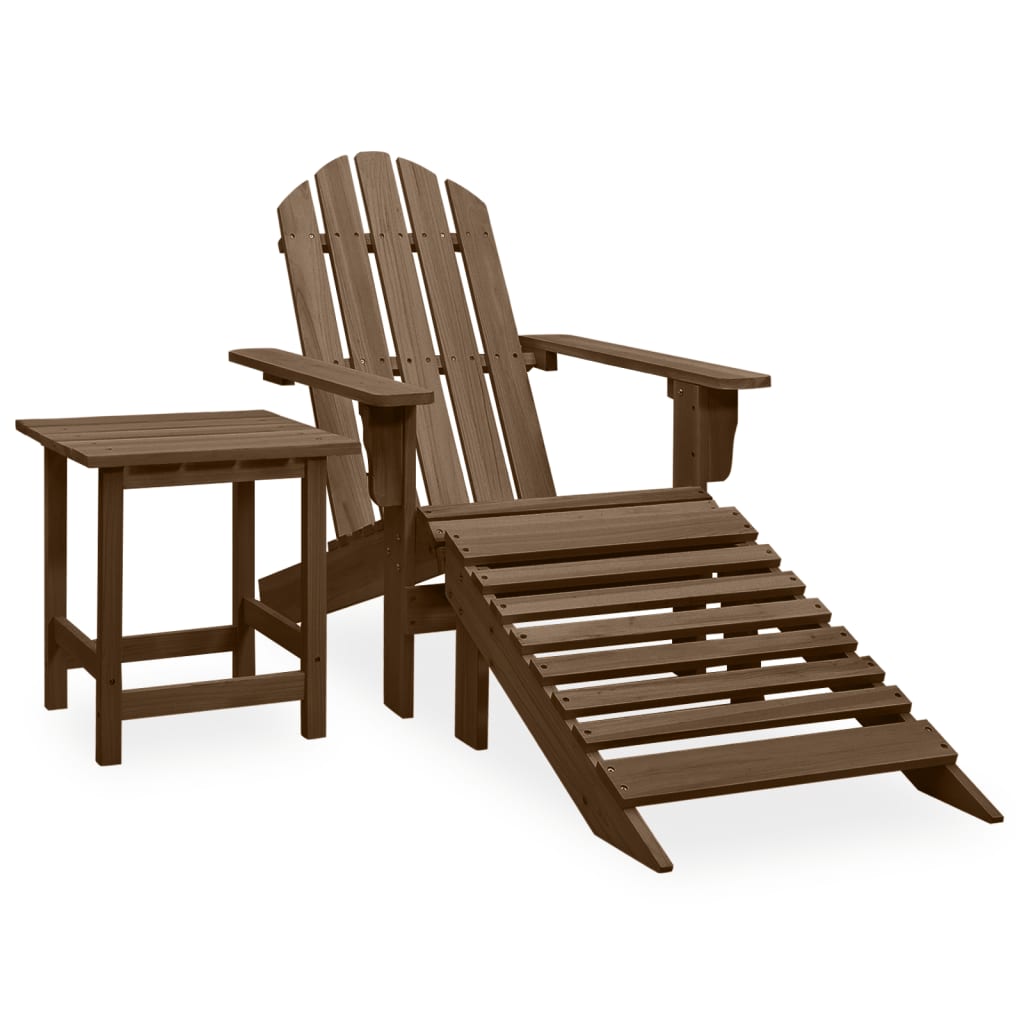 Tuinstoel Adirondack voetenbank tafel massief vurenhout bruin is nu te koop bij PeponiXL, paradijselijk wonen!