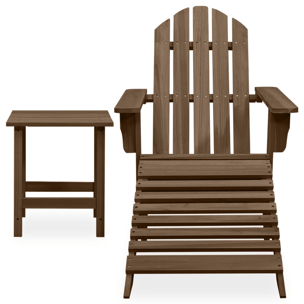 Tuinstoel Adirondack voetenbank tafel massief vurenhout bruin is nu te koop bij PeponiXL, paradijselijk wonen!