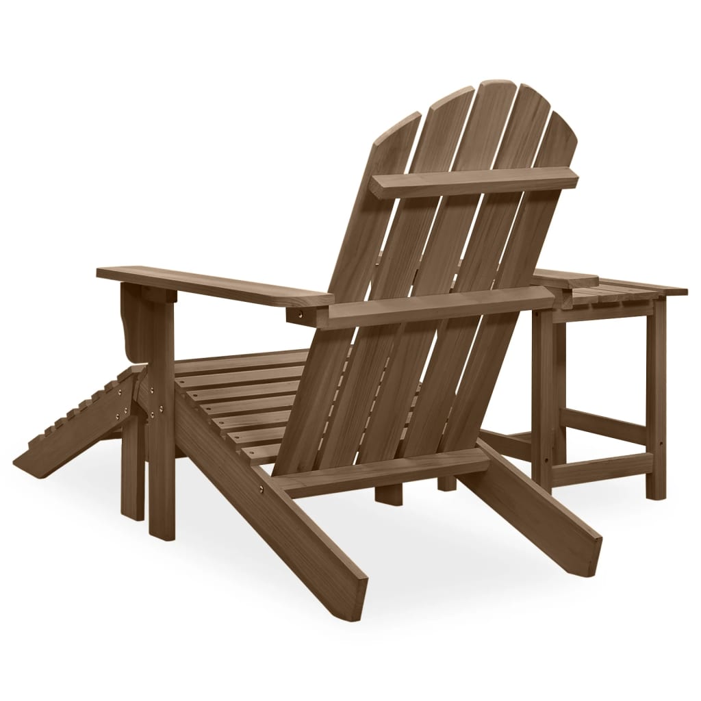 Tuinstoel Adirondack voetenbank tafel massief vurenhout bruin is nu te koop bij PeponiXL, paradijselijk wonen!