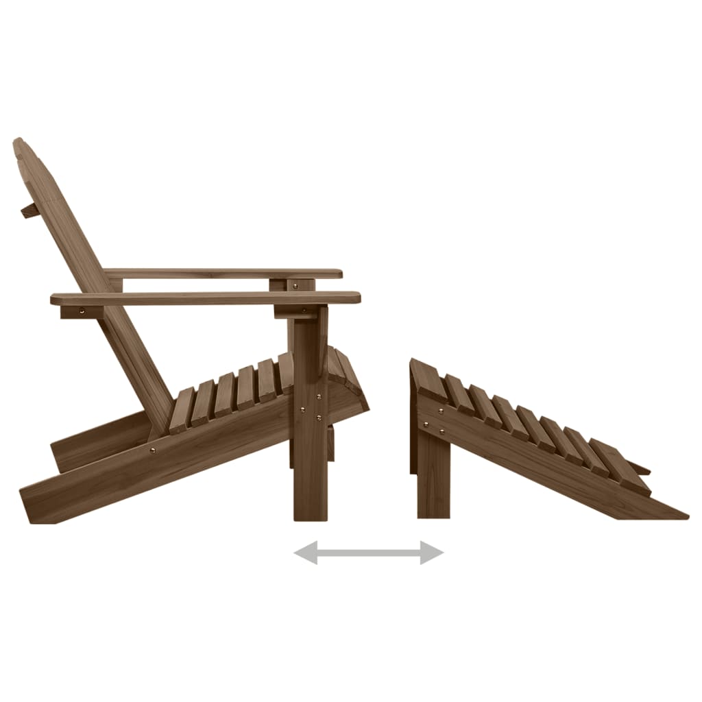 Tuinstoel Adirondack voetenbank tafel massief vurenhout bruin is nu te koop bij PeponiXL, paradijselijk wonen!