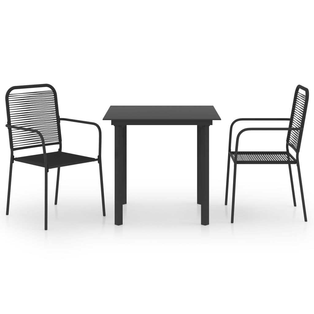 3-delige Tuinset glas en staal zwart is nu te koop bij PeponiXL, paradijselijk wonen!
