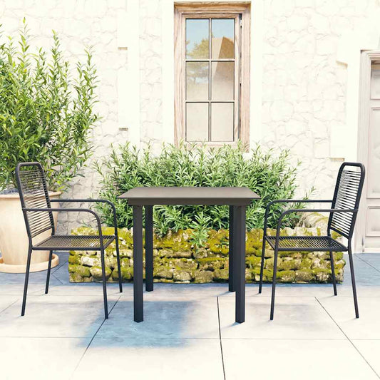 3-delige Tuinset glas en staal zwart is nu te koop bij PeponiXL, paradijselijk wonen!
