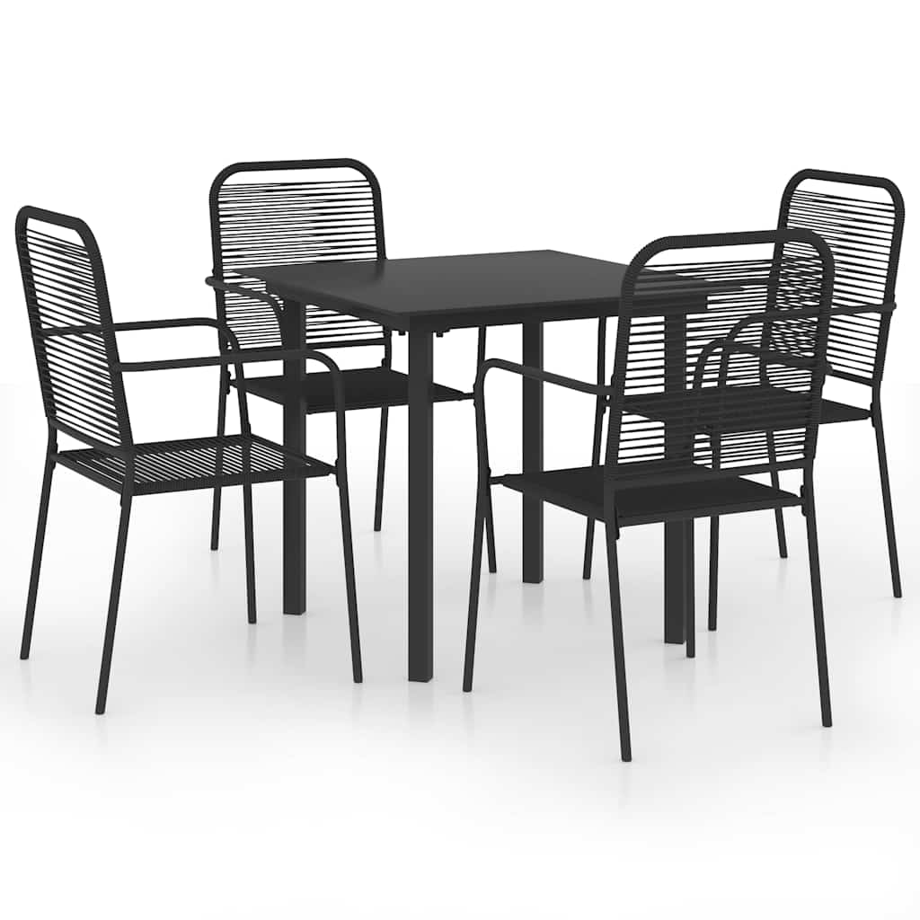 5-delige Tuinset glas en staal zwart is nu te koop bij PeponiXL, paradijselijk wonen!