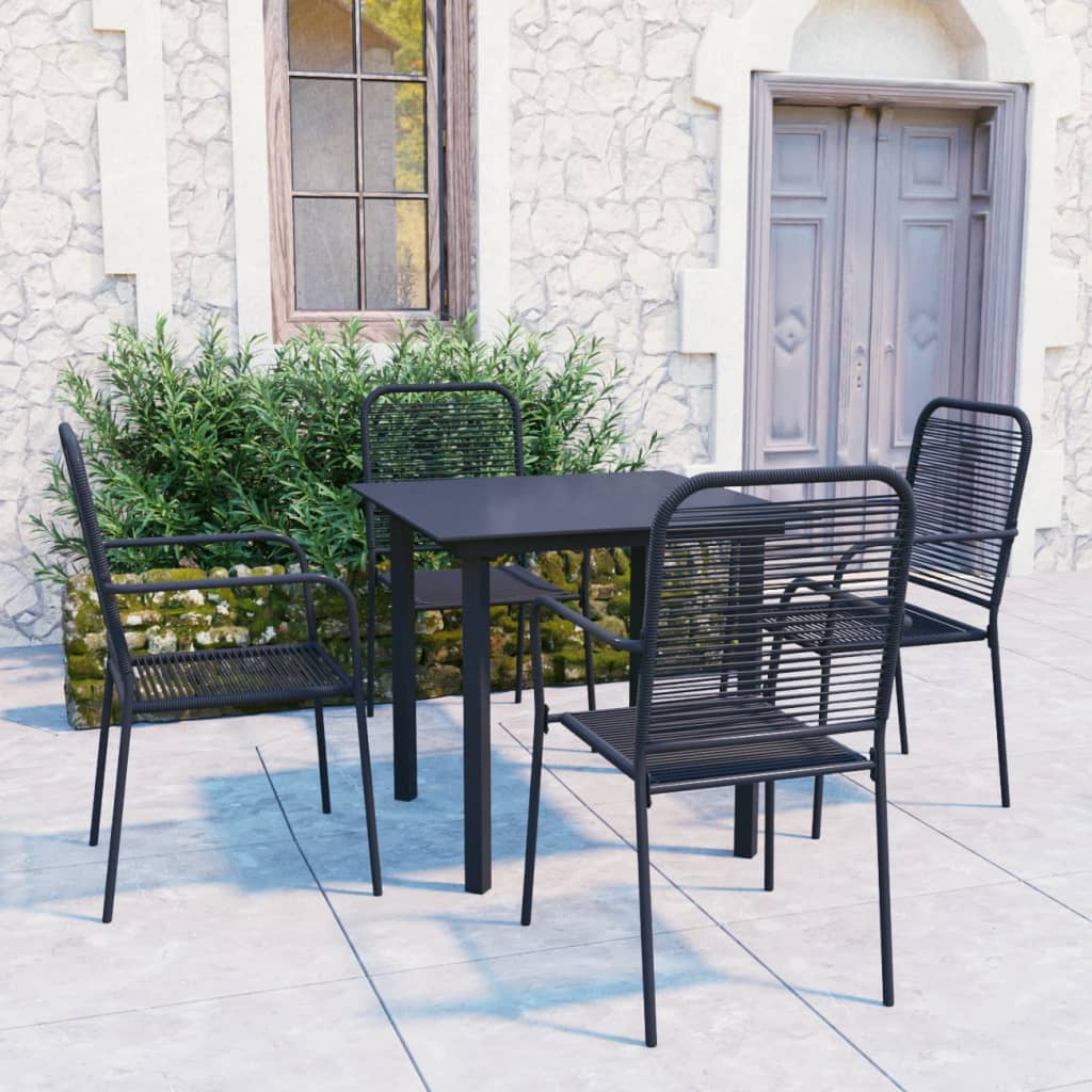 5-delige Tuinset glas en staal zwart is nu te koop bij PeponiXL, paradijselijk wonen!