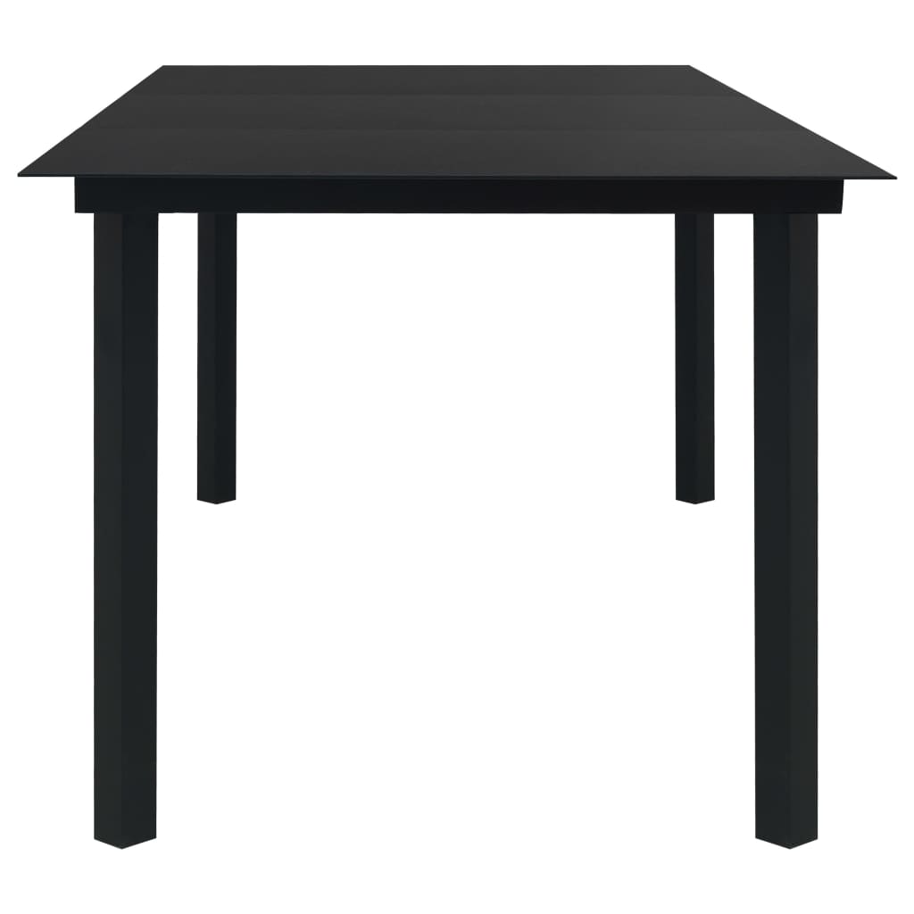7-delige Tuinset glas en staal zwart