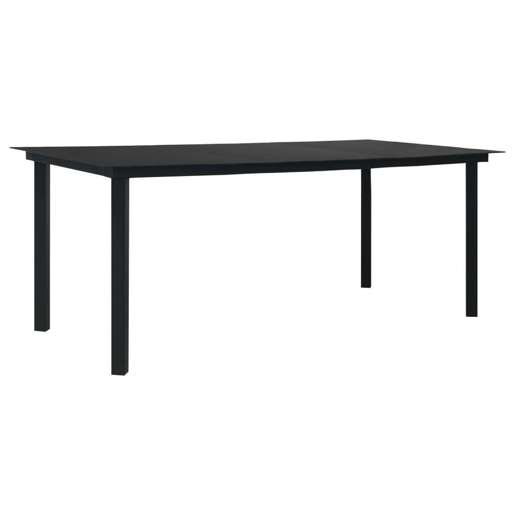 9-delige Tuinset glas en staal zwart