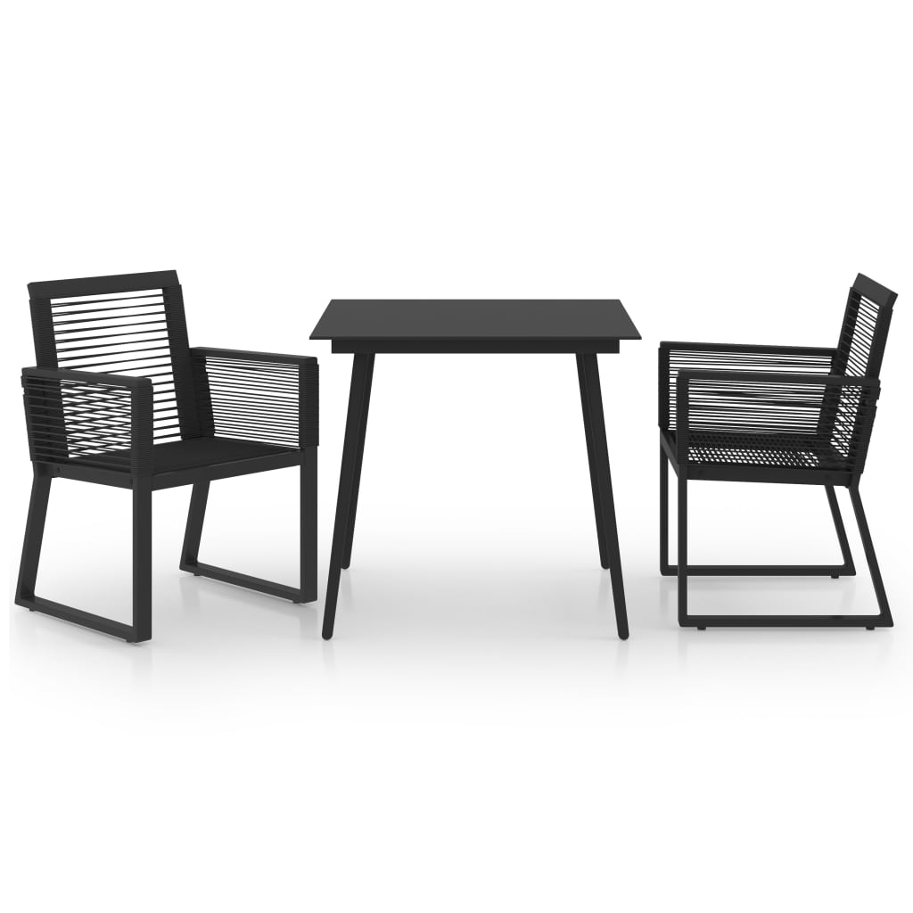 3-delige Tuinset PVC-rattan zwart is nu te koop bij PeponiXL, paradijselijk wonen!