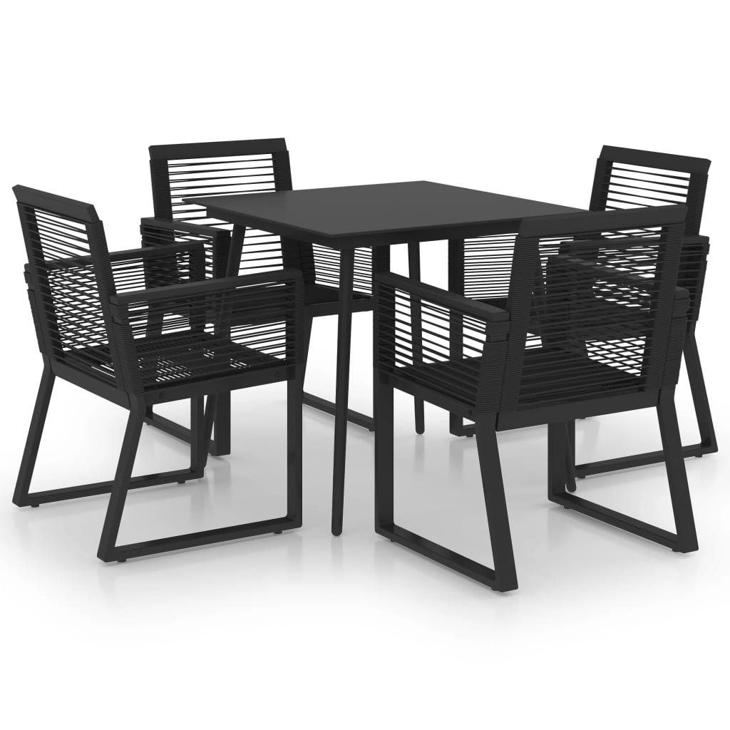 5-delige Tuinset PVC-rattan zwart is nu te koop bij PeponiXL, paradijselijk wonen!