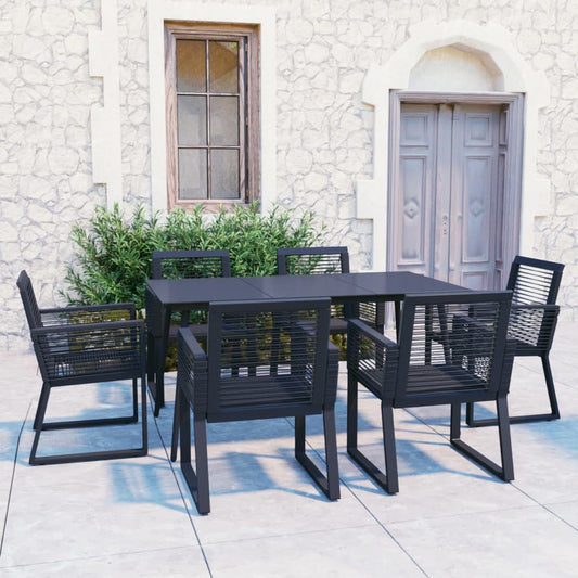7-delige Tuinset PVC-rattan zwart is nu te koop bij PeponiXL, paradijselijk wonen!