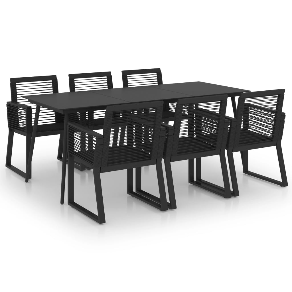 7-delige Tuinset PVC-rattan zwart is nu te koop bij PeponiXL, paradijselijk wonen!