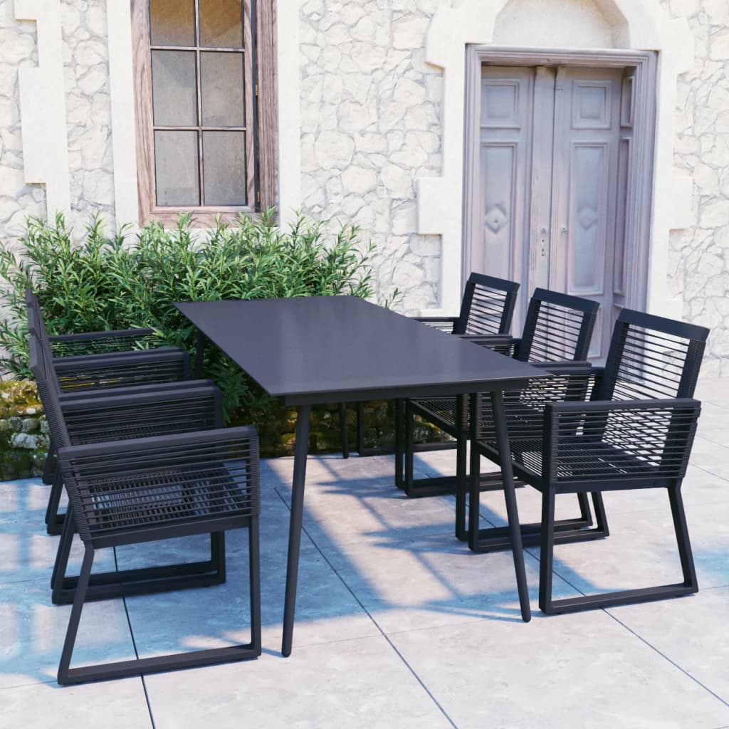 7-delige Tuinset PVC-rattan zwart is nu te koop bij PeponiXL, paradijselijk wonen!