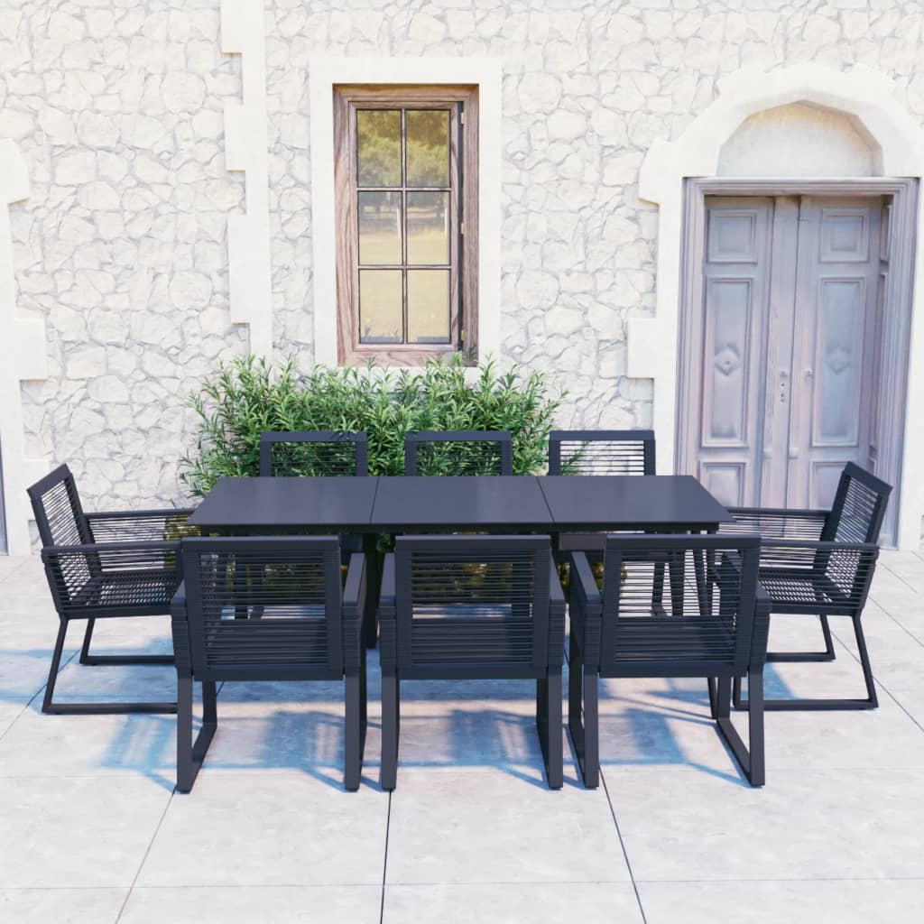 9-delige Tuinset PVC-rattan zwart is nu te koop bij PeponiXL, paradijselijk wonen!