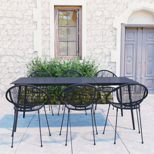 7-delige Tuinset PVC-rattan zwart is nu te koop bij PeponiXL, paradijselijk wonen!