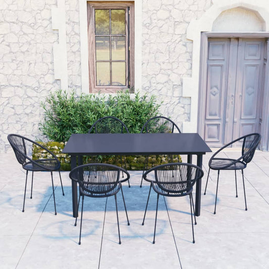 7-delige Tuinset PVC-rattan zwart is nu te koop bij PeponiXL, paradijselijk wonen!