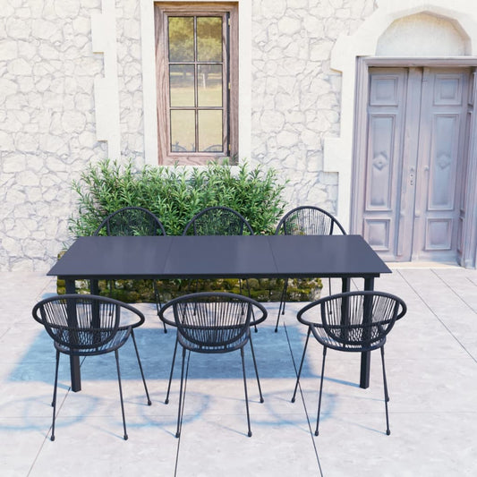 7-delige Tuinset PVC-rattan zwart is nu te koop bij PeponiXL, paradijselijk wonen!