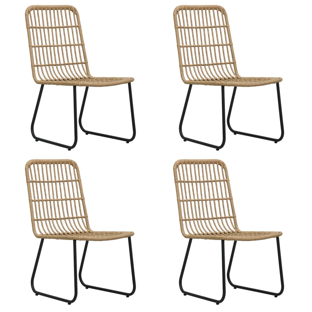 5-delige Tuinset poly rattan en glas