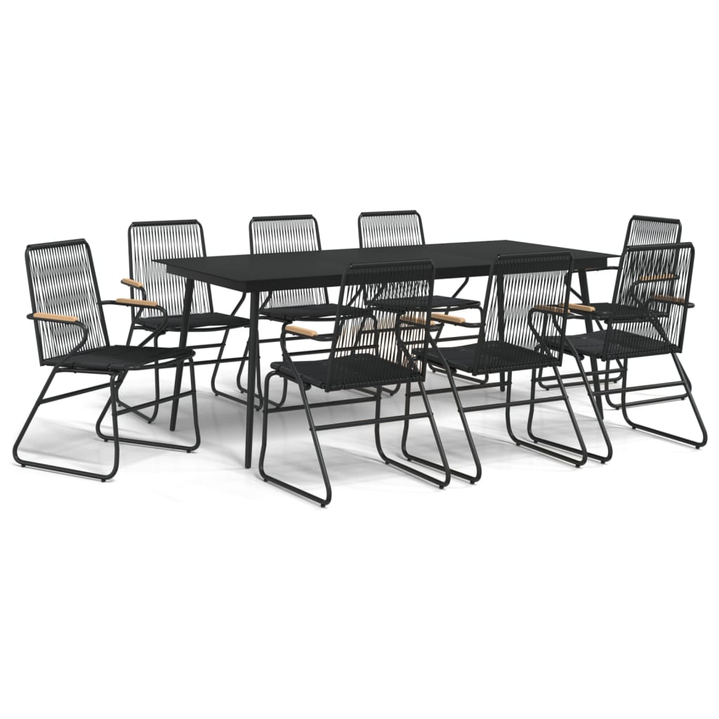 9-delige Tuinset PVC-rattan zwart is nu te koop bij PeponiXL, paradijselijk wonen!