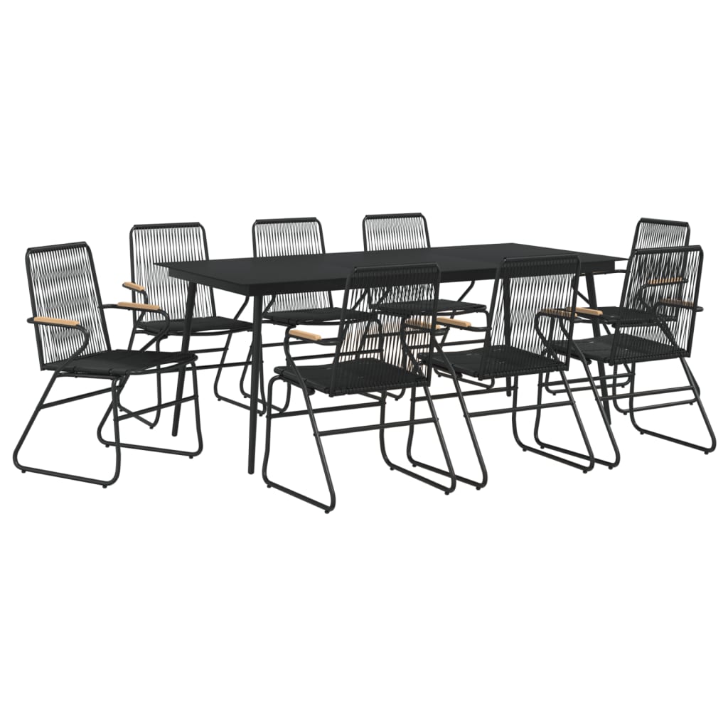 9-delige Tuinset PVC-rattan zwart is nu te koop bij PeponiXL, paradijselijk wonen!