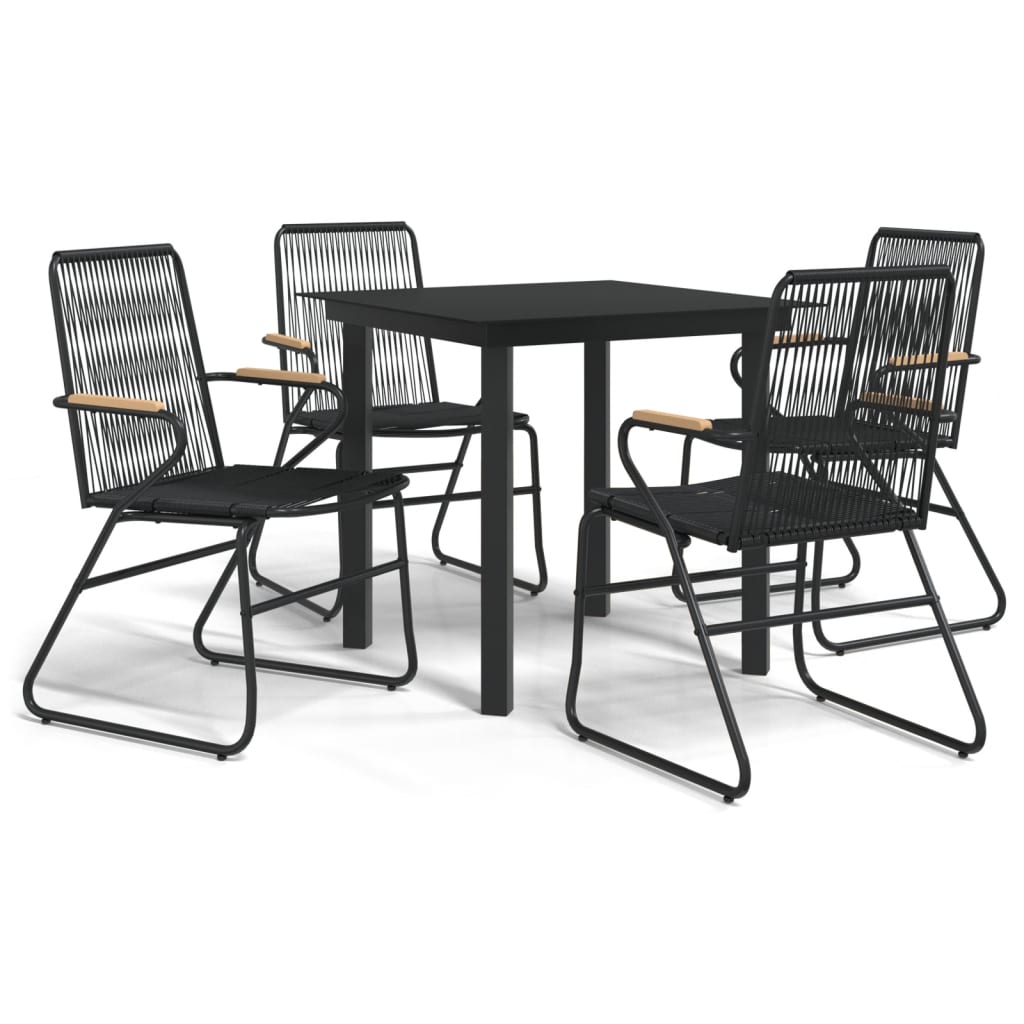 5-delige Tuinset PVC-rattan zwart is nu te koop bij PeponiXL, paradijselijk wonen!