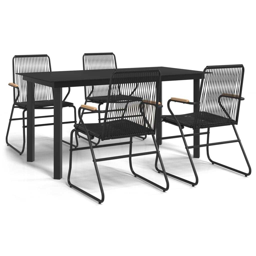 5-delige Tuinset PVC-rattan zwart is nu te koop bij PeponiXL, paradijselijk wonen!