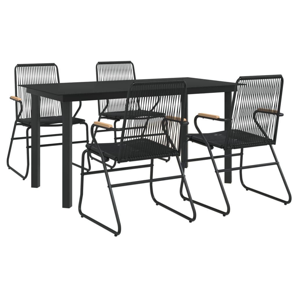 5-delige Tuinset PVC-rattan zwart is nu te koop bij PeponiXL, paradijselijk wonen!