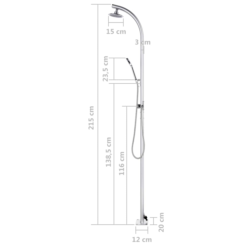 Buitendouche 215 cm aluminium is nu te koop bij PeponiXL, paradijselijk wonen!
