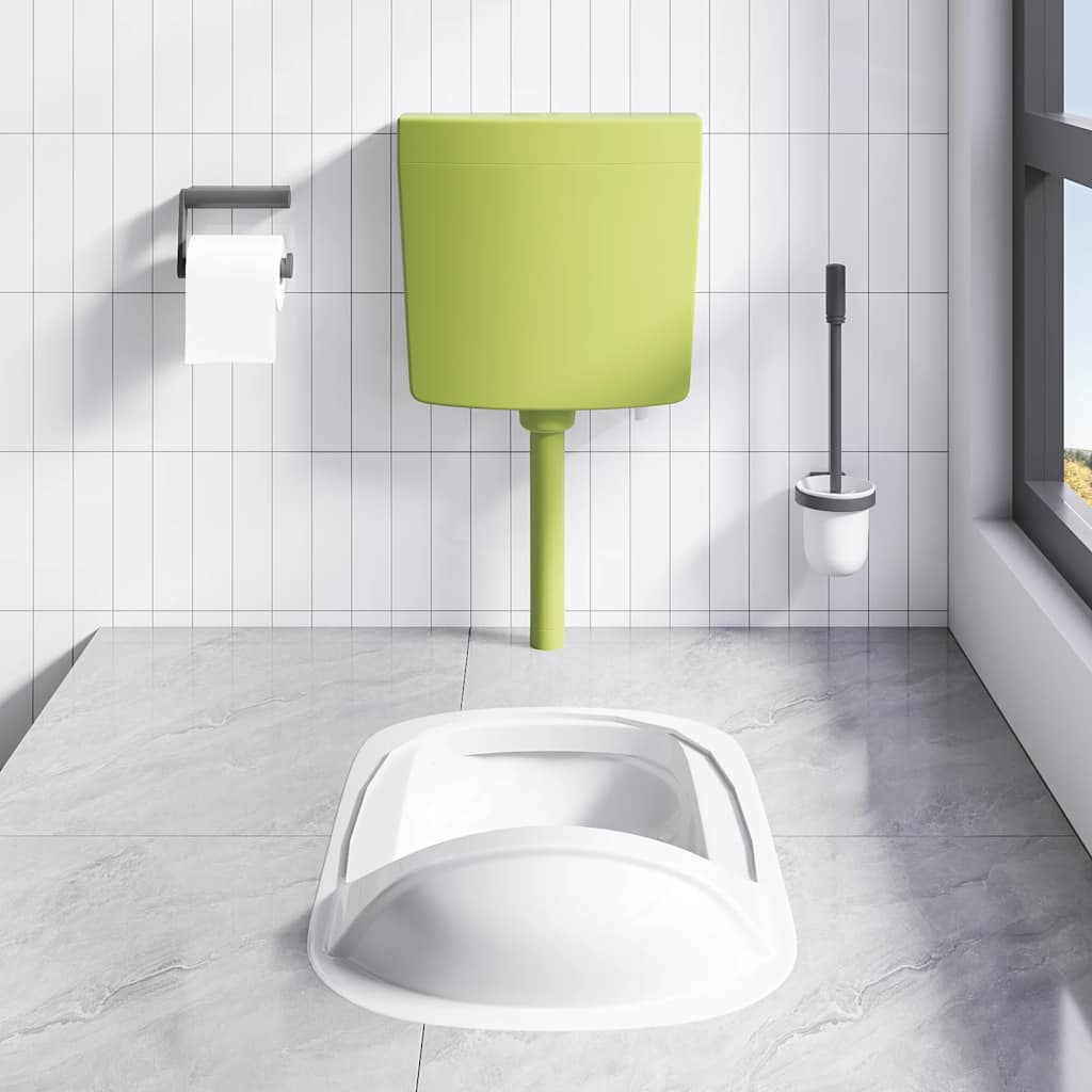 Toiletstortbak met watertoevoer onderin 3/6 L olijfgroen is nu te koop bij PeponiXL, paradijselijk wonen!