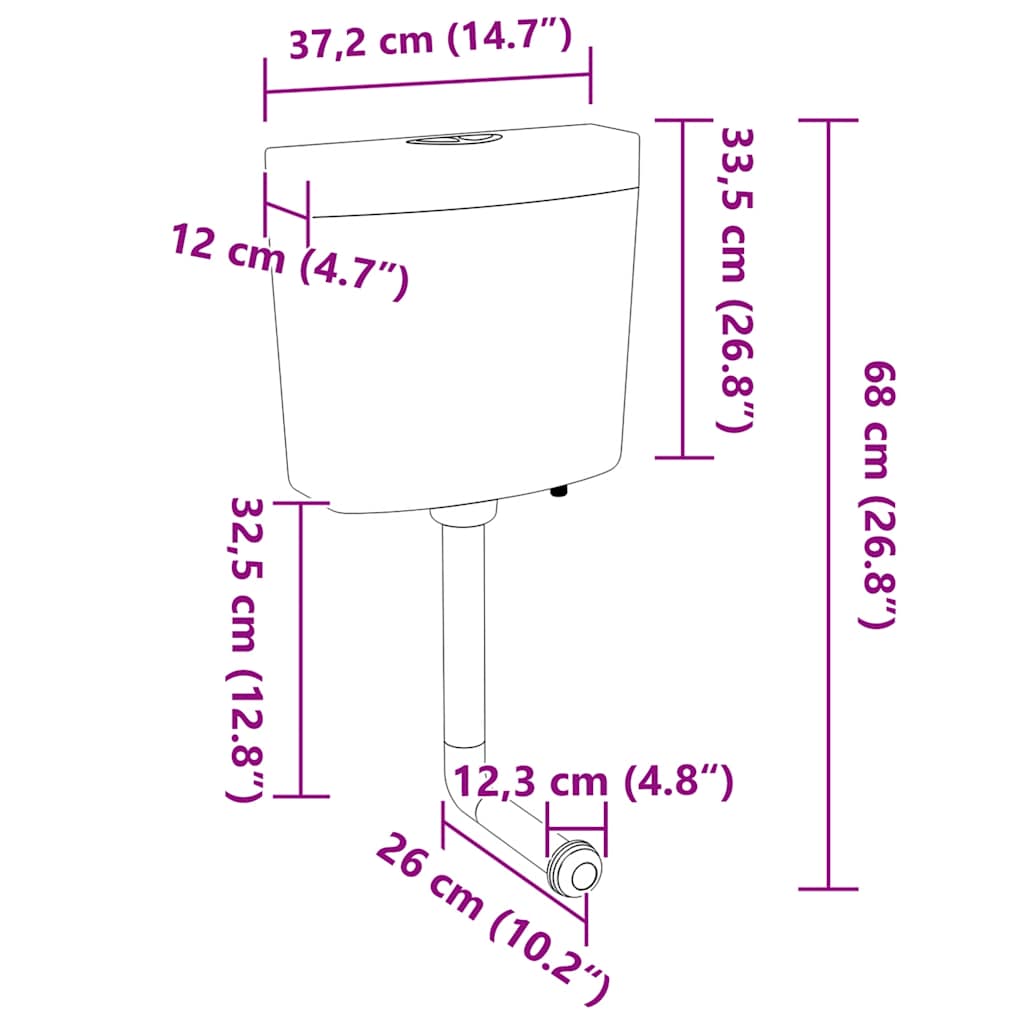 Toiletstortbak met watertoevoer onderin 3/6 L olijfgroen is nu te koop bij PeponiXL, paradijselijk wonen!