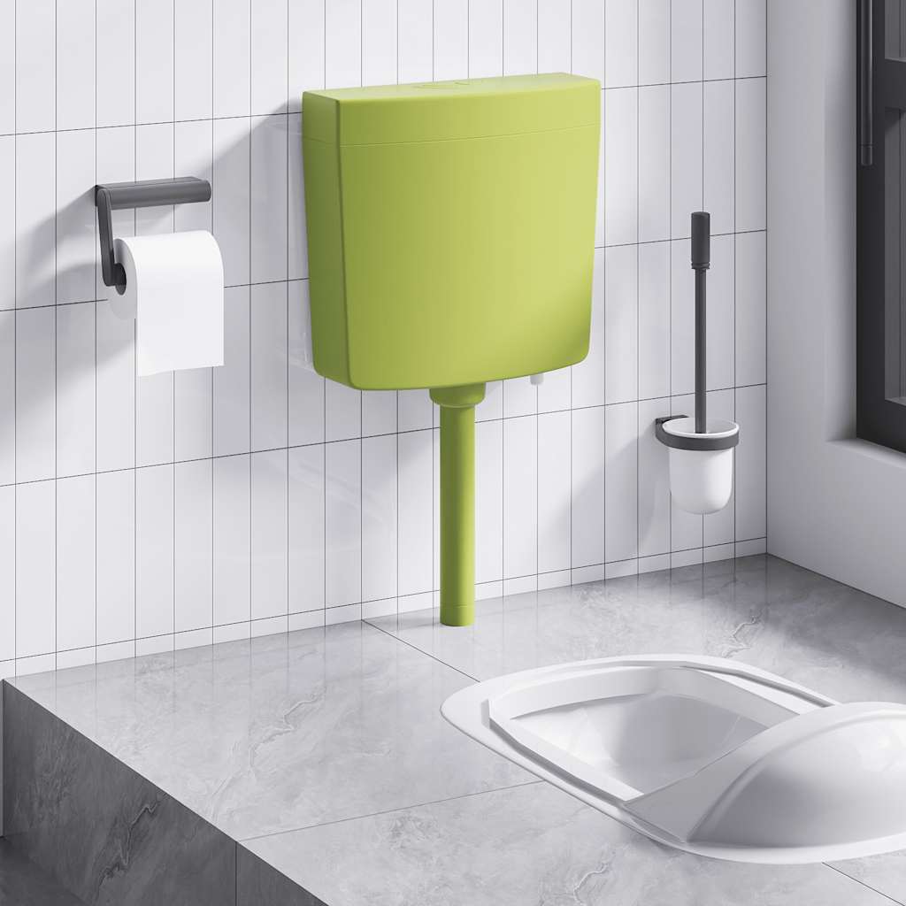 Toiletstortbak met watertoevoer onderin 3/6 L olijfgroen is nu te koop bij PeponiXL, paradijselijk wonen!