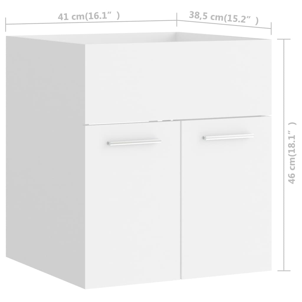 2-delige Badkamermeubelset bewerkt hout wit is nu te koop bij PeponiXL, paradijselijk wonen!