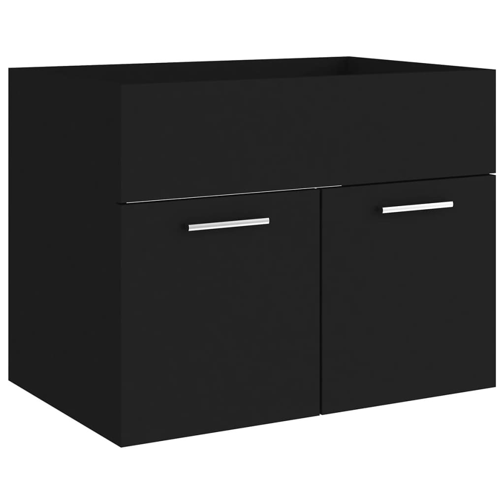 2-delige Badkamermeubelset spaanplaat zwart is nu te koop bij PeponiXL, paradijselijk wonen!