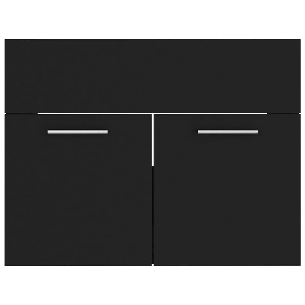 2-delige Badkamermeubelset spaanplaat zwart is nu te koop bij PeponiXL, paradijselijk wonen!