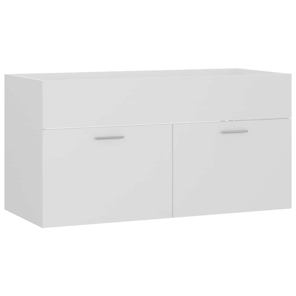 2-delige Badkamermeubelset bewerkt hout wit is nu te koop bij PeponiXL, paradijselijk wonen!