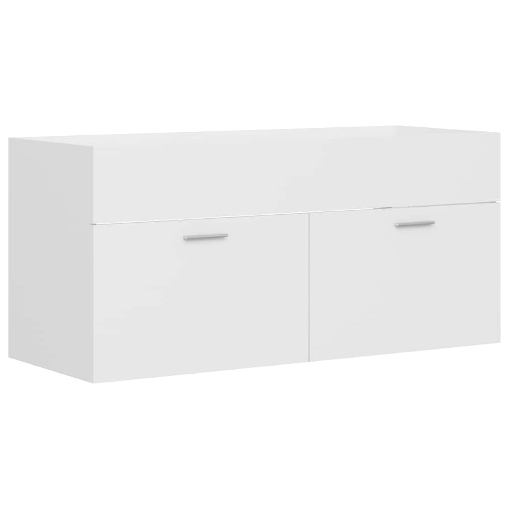 2-delige Badkamermeubelset bewerkt hout wit is nu te koop bij PeponiXL, paradijselijk wonen!