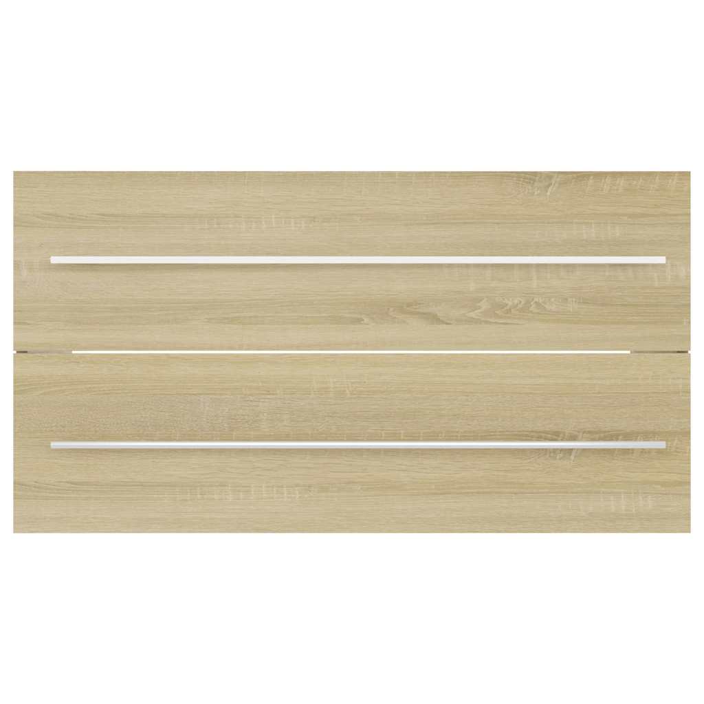 2-delige Badkamermeubelset spaanplaat sonoma eikenkleurig is nu te koop bij PeponiXL, paradijselijk wonen!