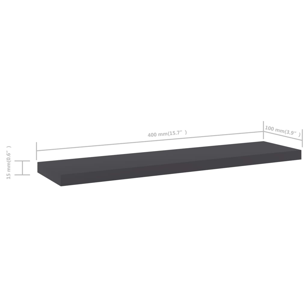 Wandschappen 4 st 40x10x1,5 cm spaanplaat grijs is nu te koop bij PeponiXL, paradijselijk wonen!