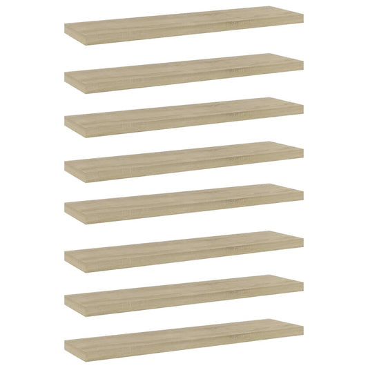 Wandschappen 8 st 40x10x1,5 cm spaanplaat sonoma eikenkleurig is nu te koop bij PeponiXL, paradijselijk wonen!