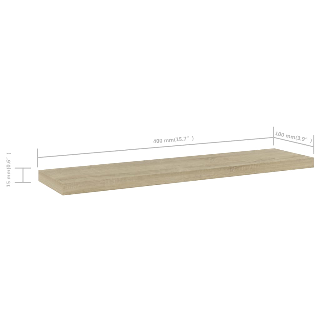 Wandschappen 8 st 40x10x1,5 cm spaanplaat sonoma eikenkleurig is nu te koop bij PeponiXL, paradijselijk wonen!